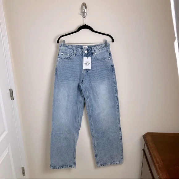 NWT Nordstrom Princess Polly Serenitia Mid Rise Relaxed Jeans Light Wash Size 4 - Picture 2 of 12